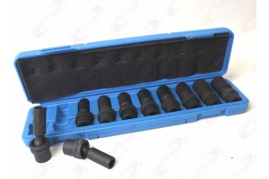 10Pc 3/8" Drive Universal Swivel Deep Impact Socket Set (METRIC) PRO Radius Set